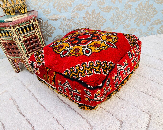 Amazing colorful floor cushions berber poufs stool covers ottoman  24" 24" 8" Inches