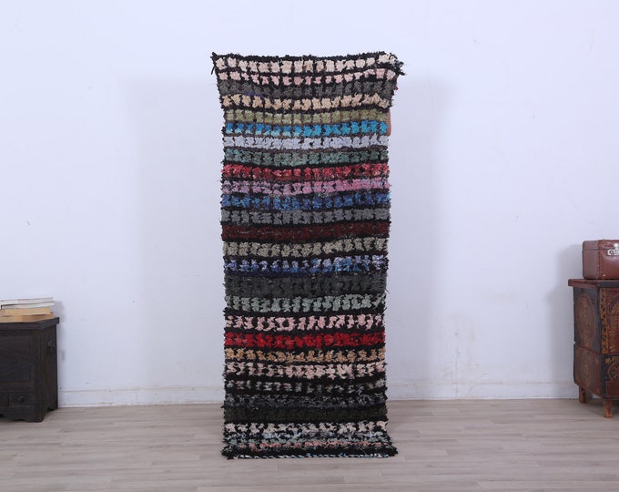 Amazing boucherouite Rug,Livingroom boucherouite Rug,Moroccan boucherouite 6.5x2.3FT