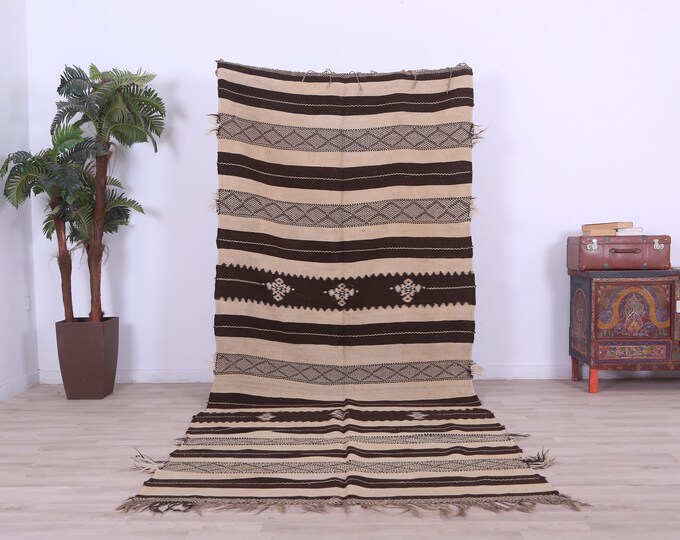 Moroccan kilim,old design kilim,bohemian kilim rug,handmade carpet,Tribal kilim 11FT x 4.5FT
