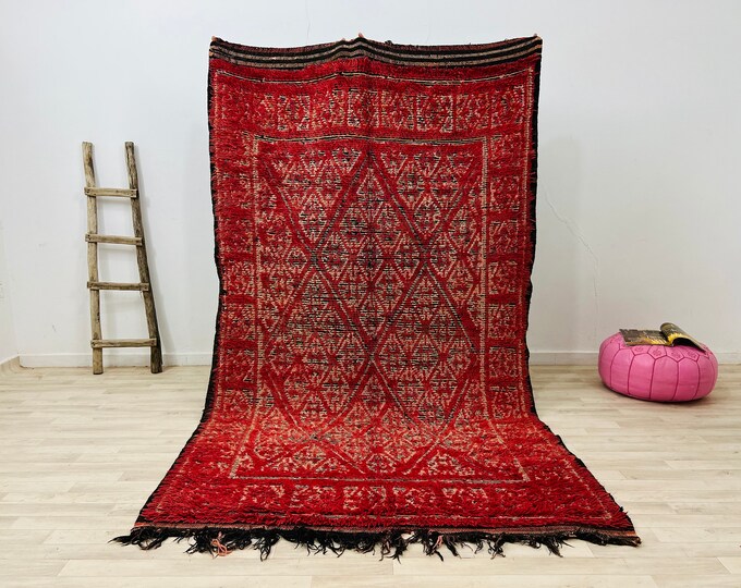 Vintage Area Rug,Tribal Wool Rug,Authentic Old Rug,Livingroom Rug 8.9x5.4FT