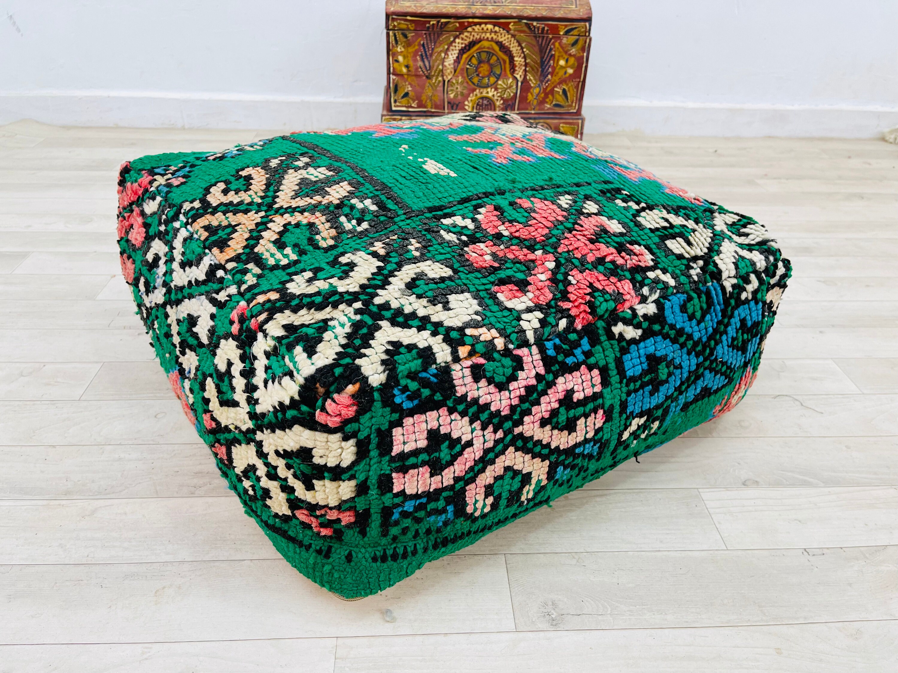 Amazing Floor Cushion Natural Green Pouf Ottoman Seat Livingroom 24 24' 8