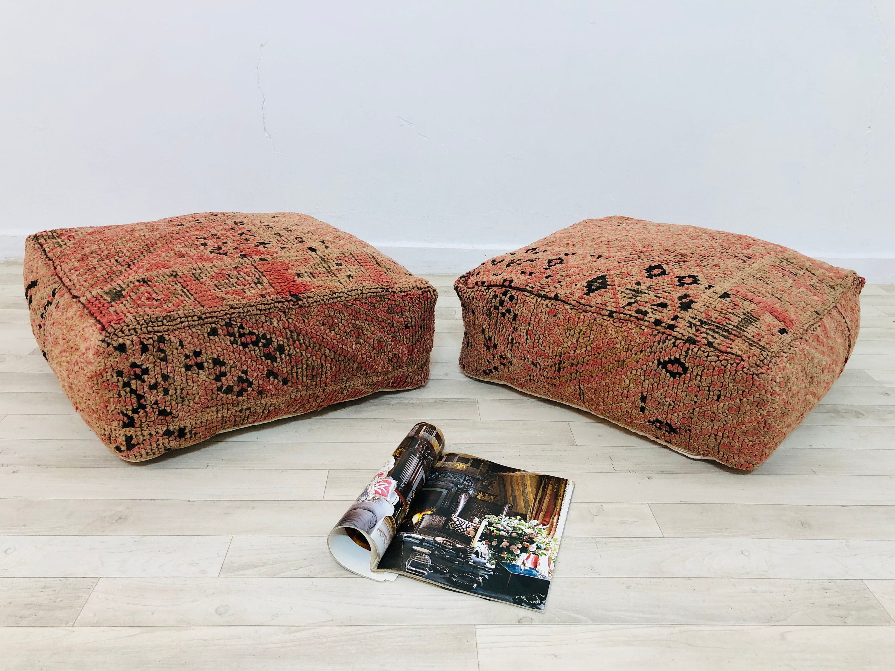 Organic Floor Pouf_Bean Bag Pouf_Vintage Pouf-Moroccan Pouf_24248Insert Available_Boho Floor_Berber 