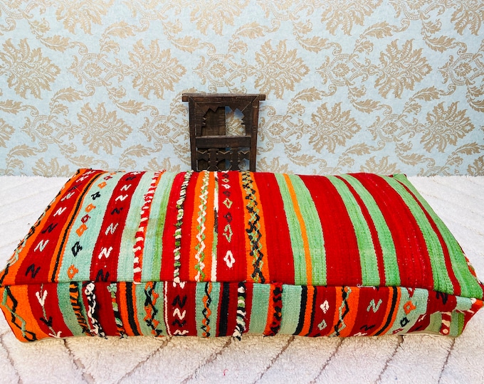Rectangulare floor cushion vintage floor pouf ottoman pouffe 48" x 24" x 8" FREE SHIPPING