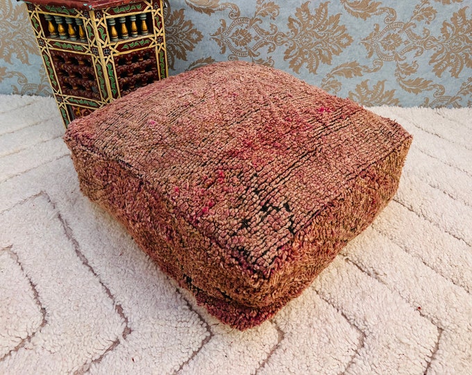 Ottoman Vinatge Floor Cushion pillow cover square pouf  24" 24" 8" Inches