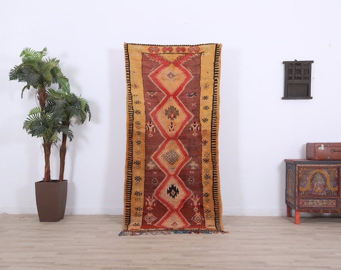 Wonderful Moroccan Rug,Vintage rug,Berber rug,Wool rug,Handmade carpet 7ft x 3.3ft