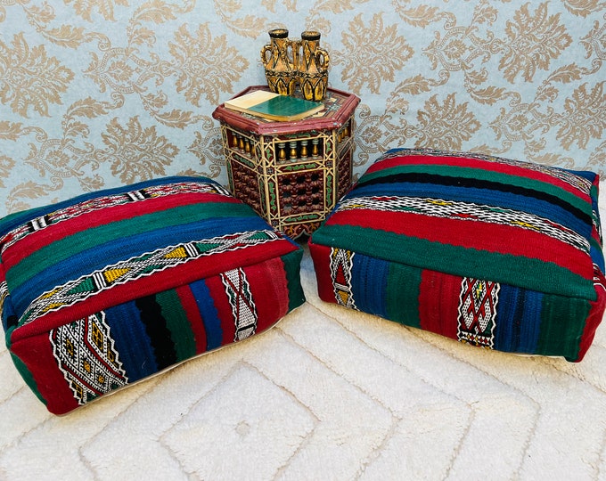 Amazing Moroccan floor cushion ottoman floor pillow 24" 24" 8" freeshipping