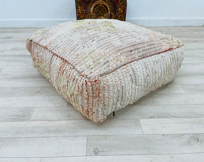 Amazing Vintage floor pouf Moroccan cushion square pouf custom floor pouf 24" 24" 8"