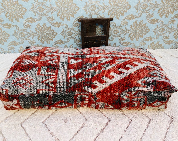 Rectangulare floor cushion vintage floor pouf ottoman pouffe 48" x 24" x 8" FREE SHIPPING