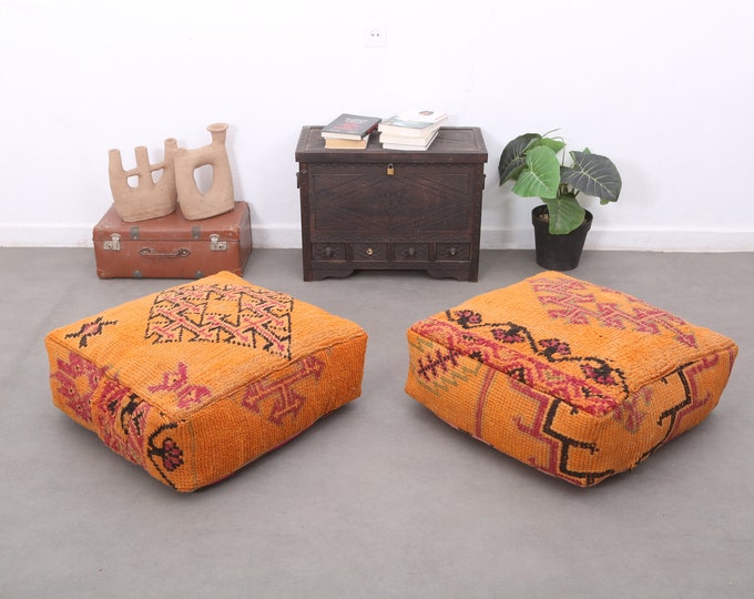 Amazing Moroccan ottoman cushion,Handmade floor cushions 24" 24" 8" Inches