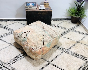 Vintage Rug Pouf,Footstool Pouf,Pillow Covers 24x24x8,Freeshipping