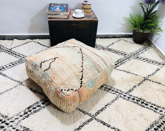Vintage Rug Pouf,Footstool Pouf ,Pillow Covers 24x24x8,Freeshipping