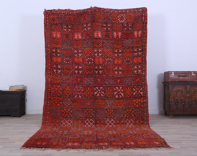 Large Moroccan Rug,Berber Wool Rug,Vintage Area Rug,Authentic Rug,Boho Berber Rug 9.3x 5.3 FEET