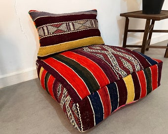 Moroccan kilim pouf,Bohemian Pouf,Ottoman kilim pouf,decoration Kilim Pouf,Pillow Covers 24x24x8,Freeshipping