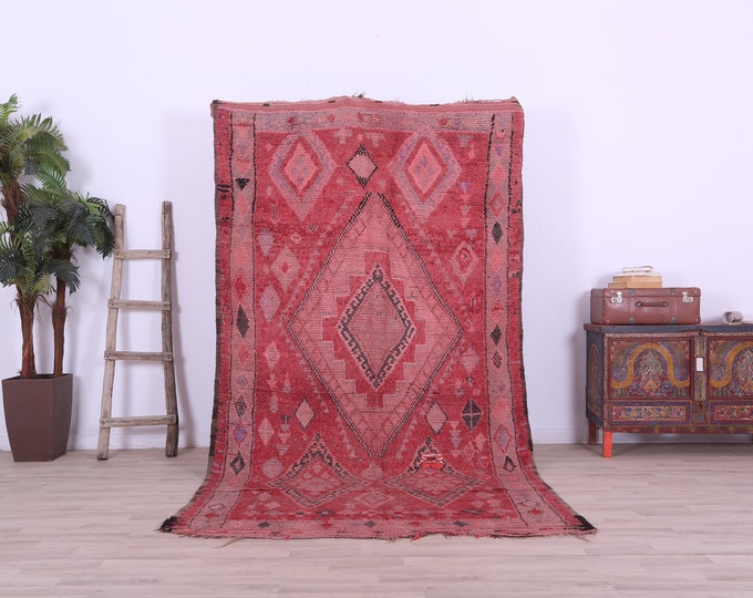 Moroccan rug,Unique Rug,Berber Rug,Tribal Wool Rug,Handwoven Rug,Vintage Boho Rug 9.1x5.1FT