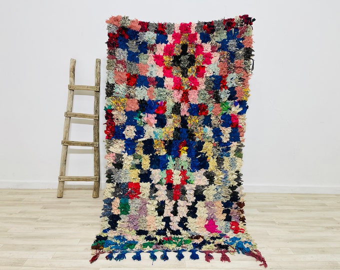 6.3x3.8FT Berber Boucherouite rug_Luxury rug_Luxury rug_Colorful Rug_T5/201