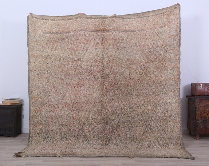 Vintage Moroccan Rug Tribal Rug Area Rug Boho Rug 7.1 x 6.7 FEET