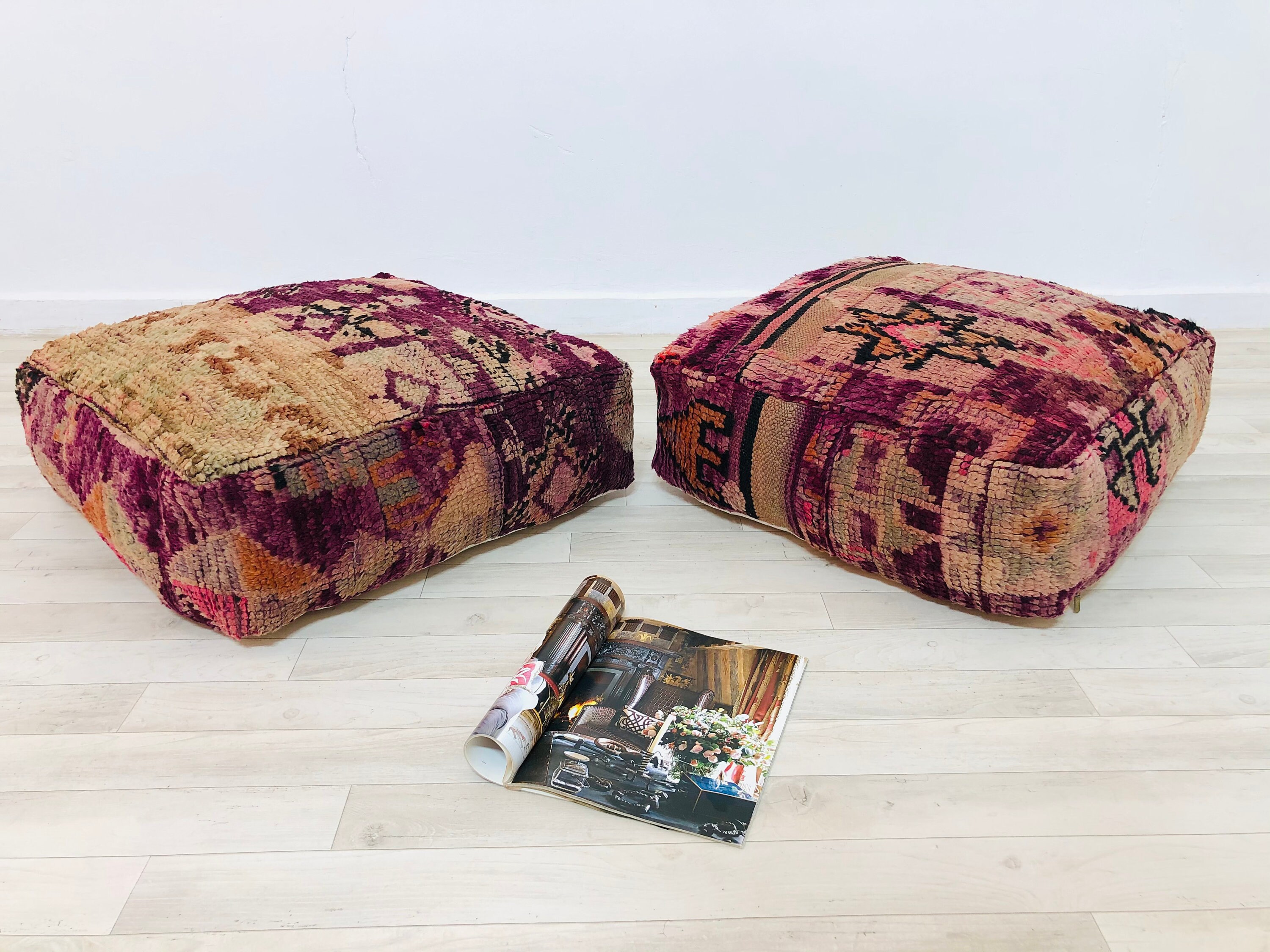 Gorgeous Foot Stool Moroccan Pouffe Ottoman Chair Hand Woven Rug Pouf Seat Cushion Insert Available 