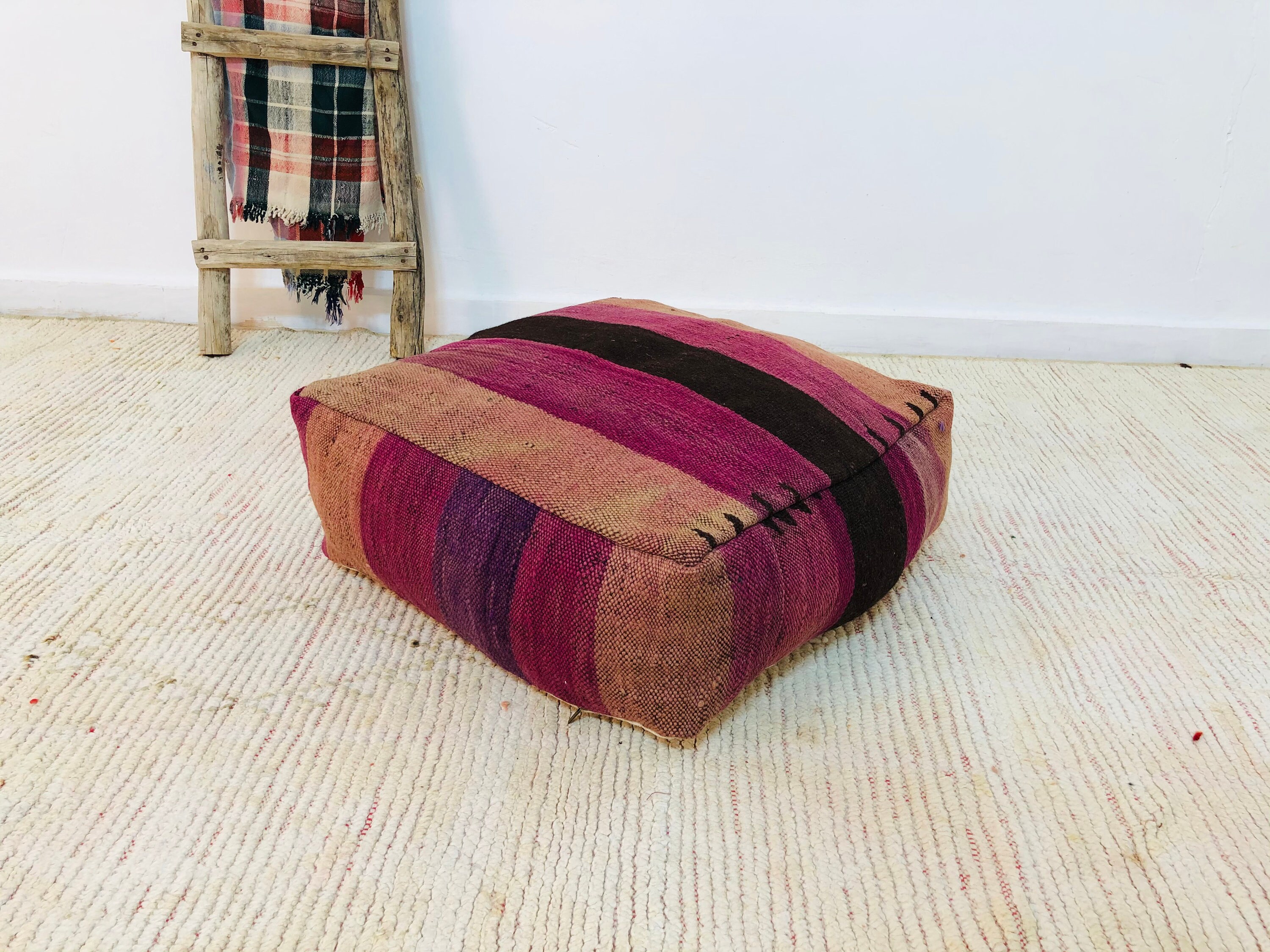 Moroccan Vintage Pouffe Kilim Cover Stool Floor Cushion Bench Chair Foot Rest 24248H/Freeshipping