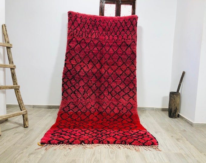 Moroccan Red Rug 8.2FTx4FT_Decoration rug_Solid Rug_Living Room Rug_Genuine Wool Rug_FREESHIPPING