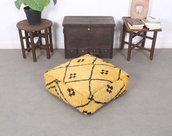 Wool floor seating cushion, floor ottoman cushion pillow vintage pouf home decor pouf 24" 24" 8"