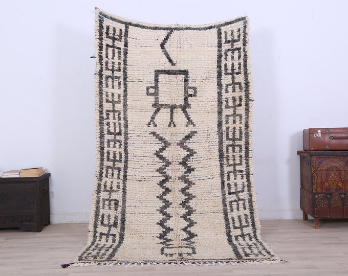 Abstract Moroccan Rug,Vintage Moroccan Rug,Area Berber Rug,Tribal Carpet 7 x 4 FT
