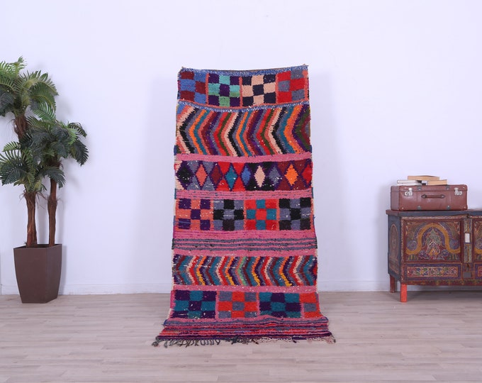 Berber rug,ethnic rug, vintage rug, wool rug, azilal rug,bohemian rug,7.4x3.3FT