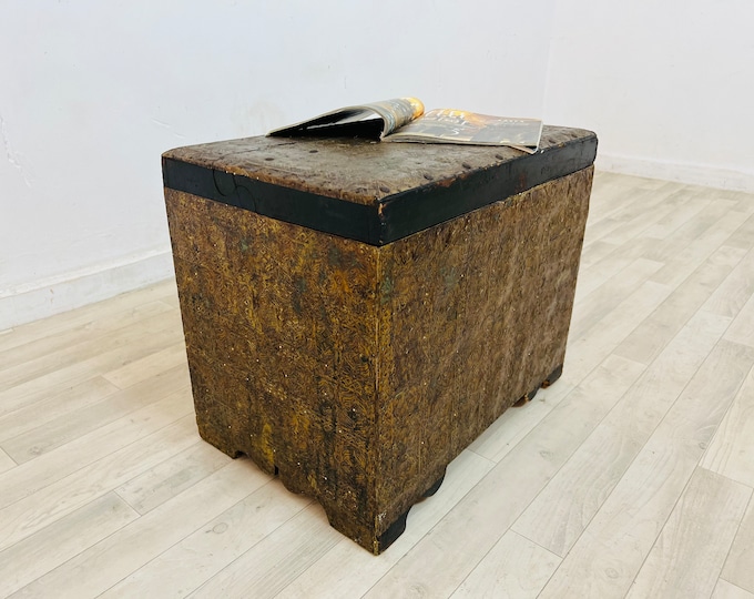 Vintage Treasure Chest Wooden Box-Furniture Storage and Decor-Berber Wooden Trunk Box  23.6in W x 19.6 in D x 15.7 in H/Free gift wrapping