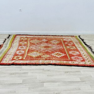 7.4'x 4.9'Marroquí Vintage Tribal Alfombra Bereber Diseño Geométrico Envío gratis imagen 5