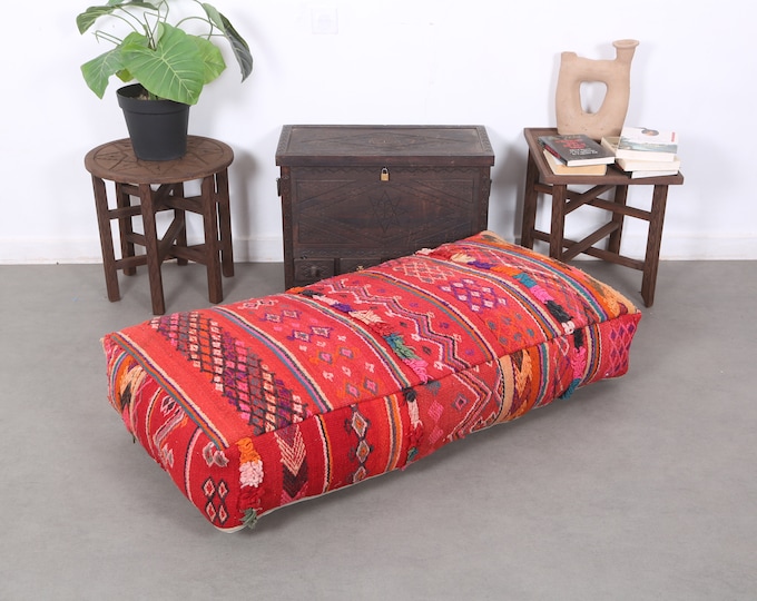 Amazing floor cushion vintage floor pouf ottoman pouffe 48" x 24" x 8" FREE SHIPPING