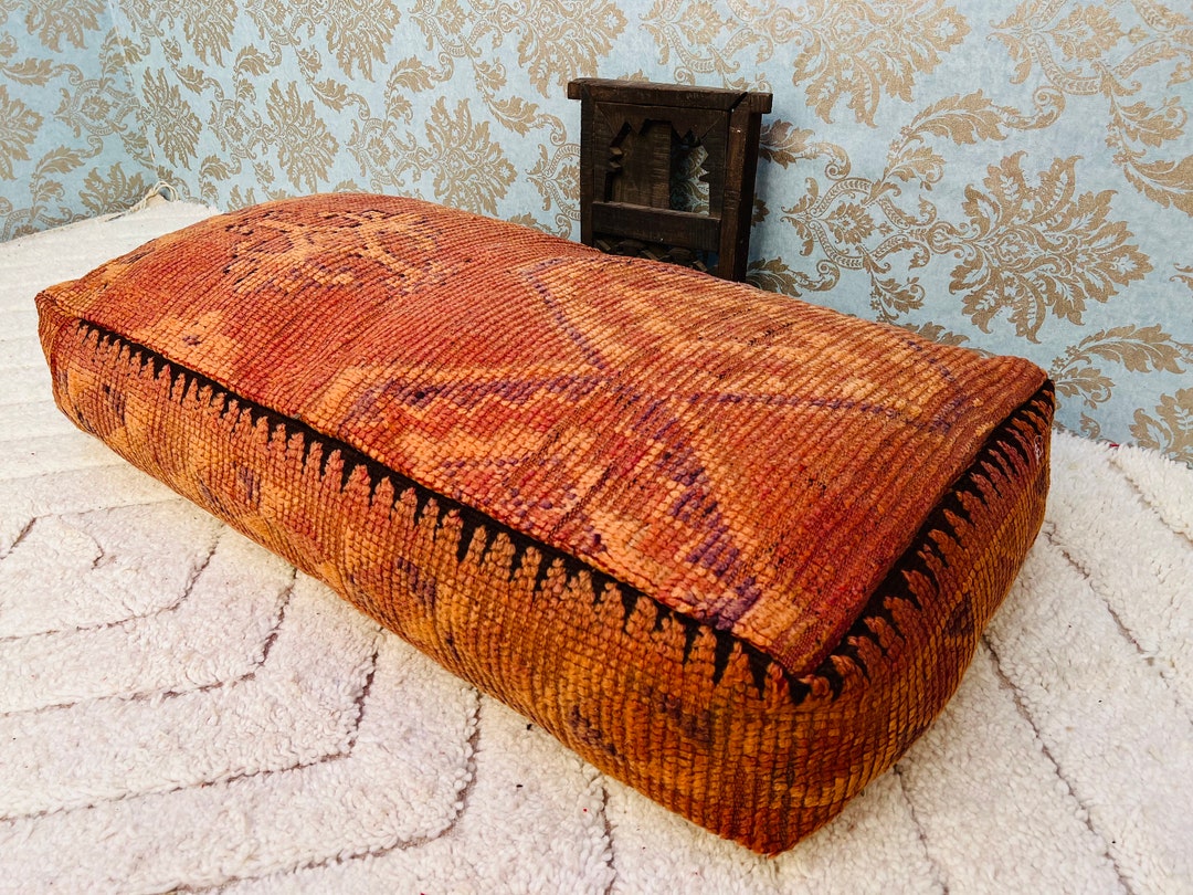 Moroccan Floor Cushion Ottoman Large Seat Pouf Vintage Berber Etsy