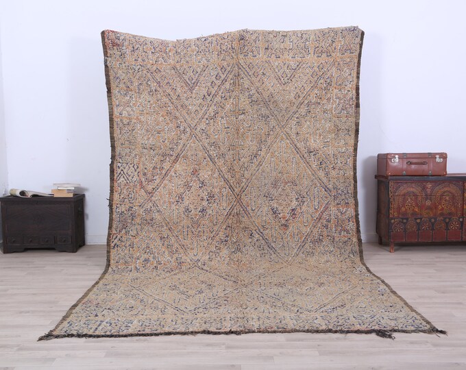 Large Moroccan Rug,Berber Wool Rug,Vintage Area Rug,Authentic Rug,Boho Berber Rug 10.4x 6.4 FEET