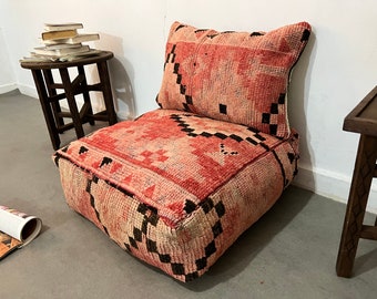 Amazing Kilim Pouf,Vintage berber Pouf,Square Pouf,unique kilim pouf 24" 24" 8"