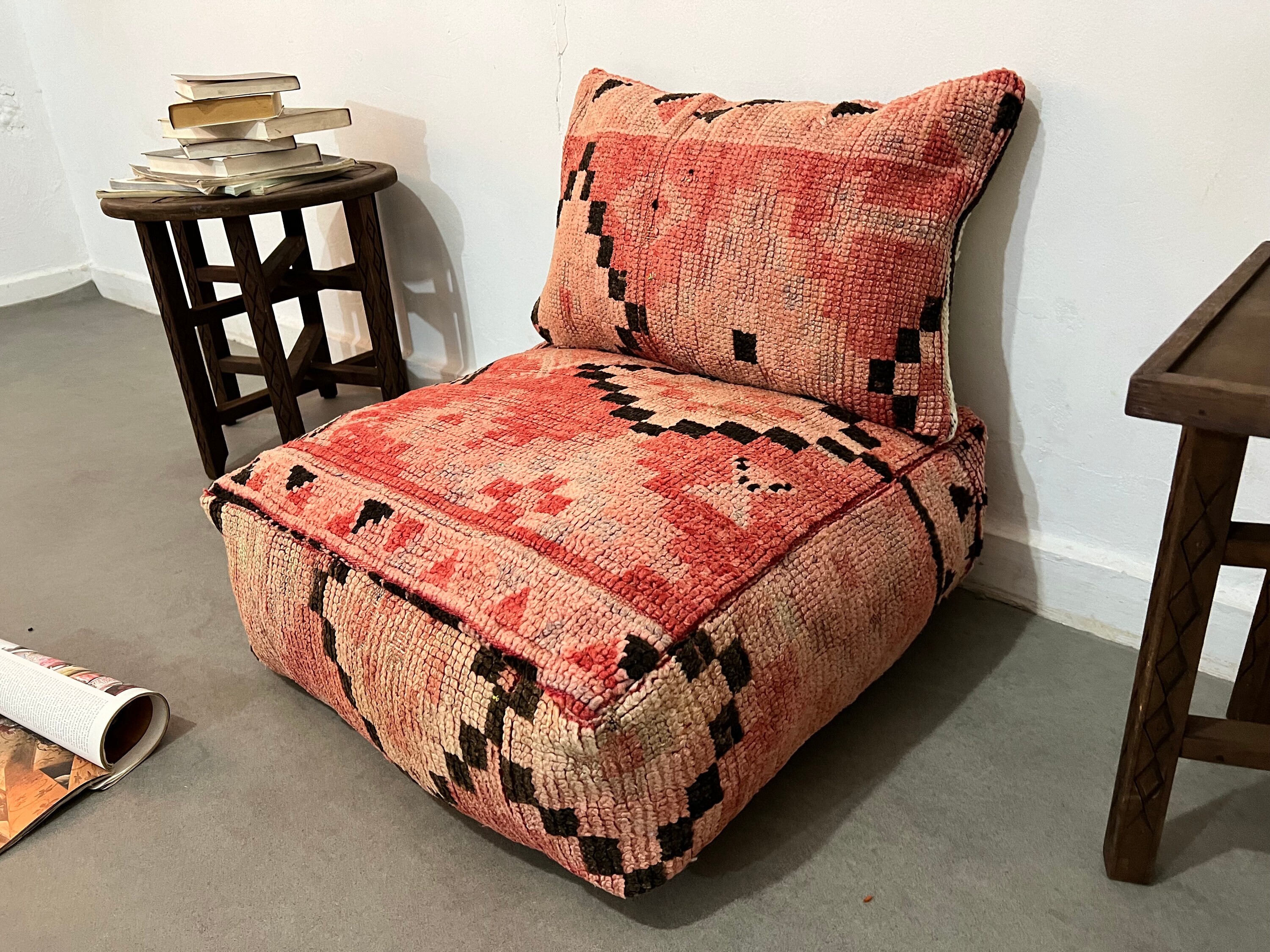 vintage floor cushionグリーンベージュ