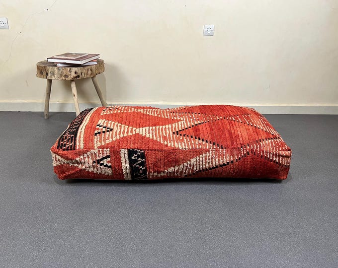 Rectangulare floor cushion vintage floor pouf ottoman pouffe 48" x 24" x 8" FREE SHIPPING