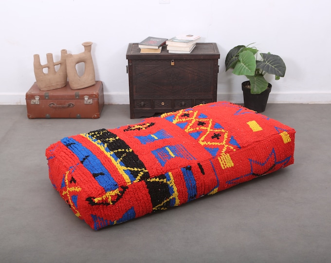 Colored Mroccan Pouf,Rectangular Floor Cushion,Ottoman Pouf 48 x 24 x 8 Inches Free shipping