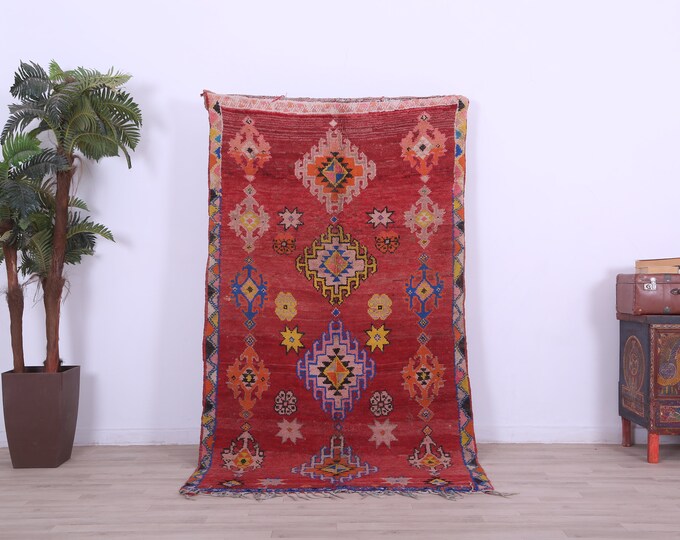 Stuning berber rug ,Bohemain Rug,tribal rug berber rug, genuine wool rug,7.3x4.1FT