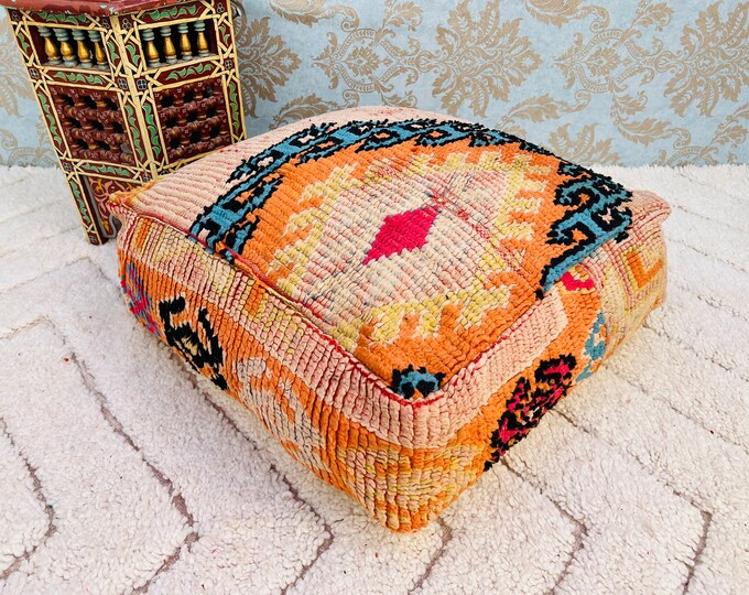 Amazing colorful floor cushions berber poufs stool covers ottoman  24" 24" 8" Inches