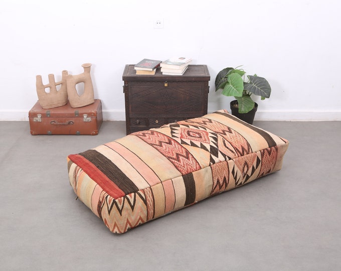 Moroccan kilim pouf-Floor cushion -ottoman pouf 48" 24" 8"
