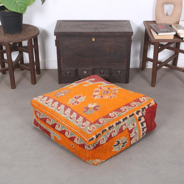 Colorful floor cushions berber poufs stool covers ottoman 24" 24" 8" Inches