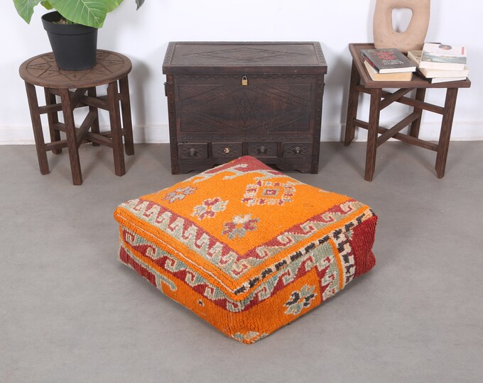 Colorful floor cushions berber poufs stool covers ottoman 24" 24" 8" Inches