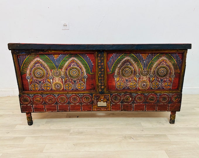 Gorgeous Wooden Vintage Box Luxury Trunk Box Wooden Treasure Box Furniture Decor Box 49.2" x 14.1" 24.8"