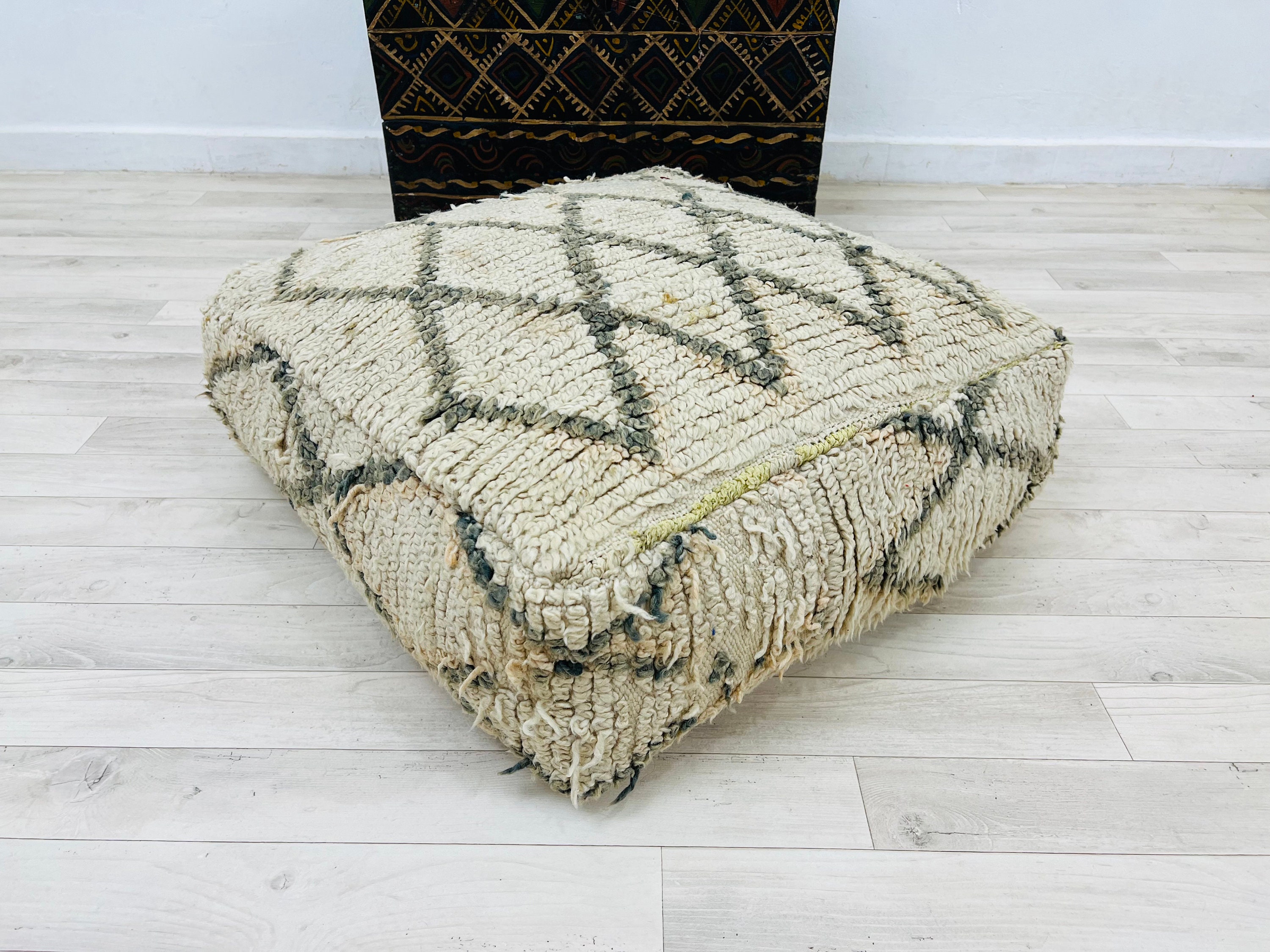 Moroccan Wool Pouf Floor Ottoman Cushion Pillow Vintage Home Decor 24 8
