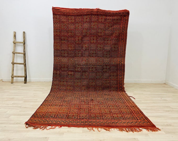 Vintage moroccan rug, Authentic rug, Wool Area Rug, living room rug 10.8x5.5FT
