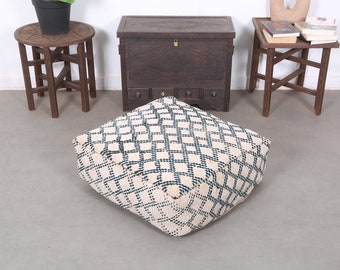 Vintage floor pouf,Moroccan cushion square pouf custom floor pouf 24" 24" 8"