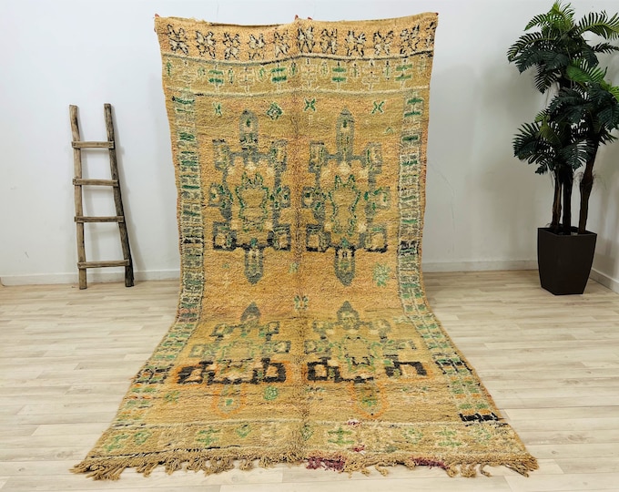 Vintage Floor RugArea Wool Rug TRibal Vintage Moroccan Rug 5.4feet x 11 feet