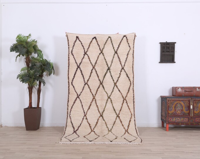 Gorgeous moroccan rug,Oriental wool rug,Amazing handmade rug,Beautiful berber rug,Genuine rug,Beni ourain 8.2ft x 4.2ft