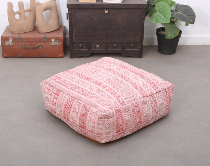 Moroccan wool pouf floor ottoman cushion pillow vintage pouf home decor pouf 24" 24" 8"