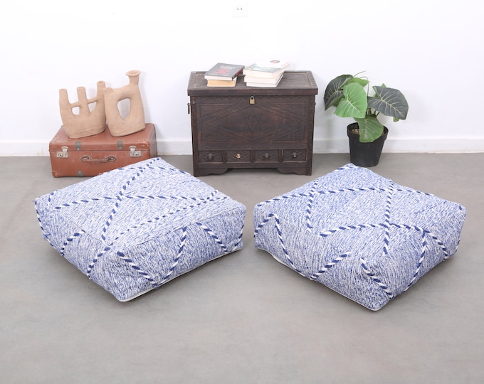 Moroccan floor cushions ottoman pouf handcrafte pouf covers 24" 24" 8" Inches