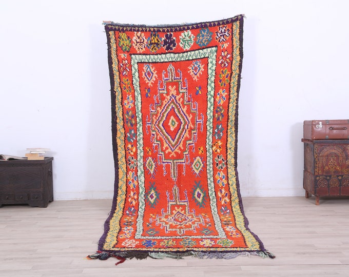 Moroccan Vintage Berber Rug Area Rug Tribal Wool Rug 9.6 x 4 FT