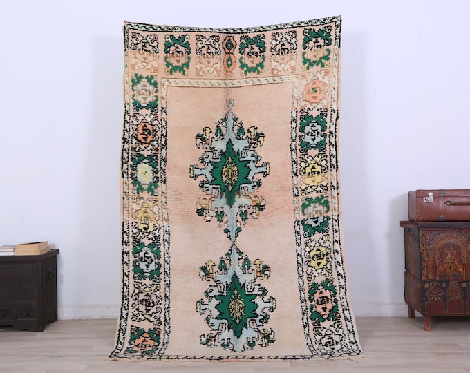 Stunning Wool Rug,Old color Rug ,Tribal Wool Rug,Vintage Moroccan Rug 4.2 x6.8 FT